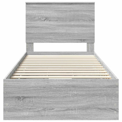 Bedframe met hoofdeinde Grijs Sonoma 90 x 190 cm Ingenieurshout