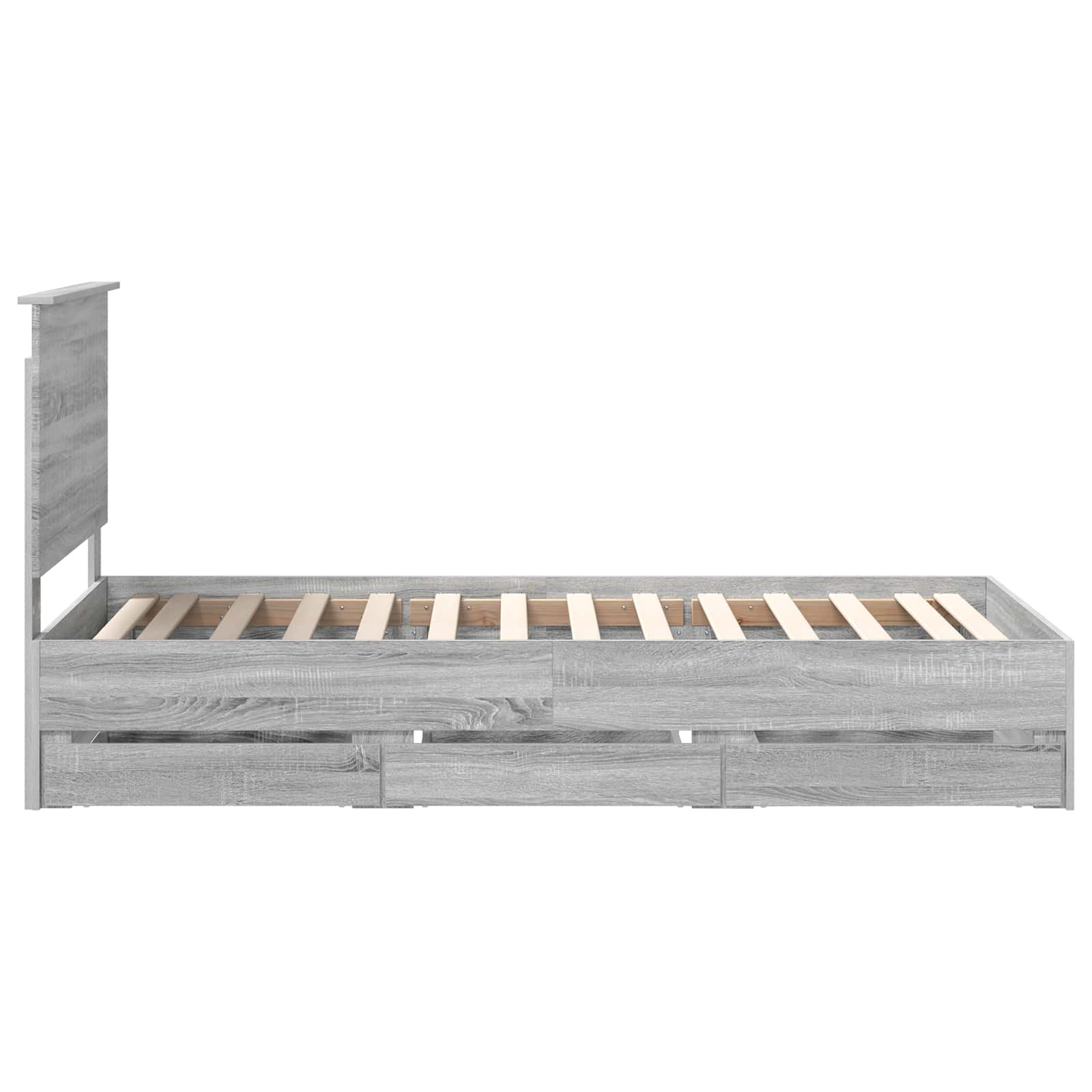 Bedframe met hoofdeinde Grijs Sonoma 90 x 190 cm Ingenieurshout