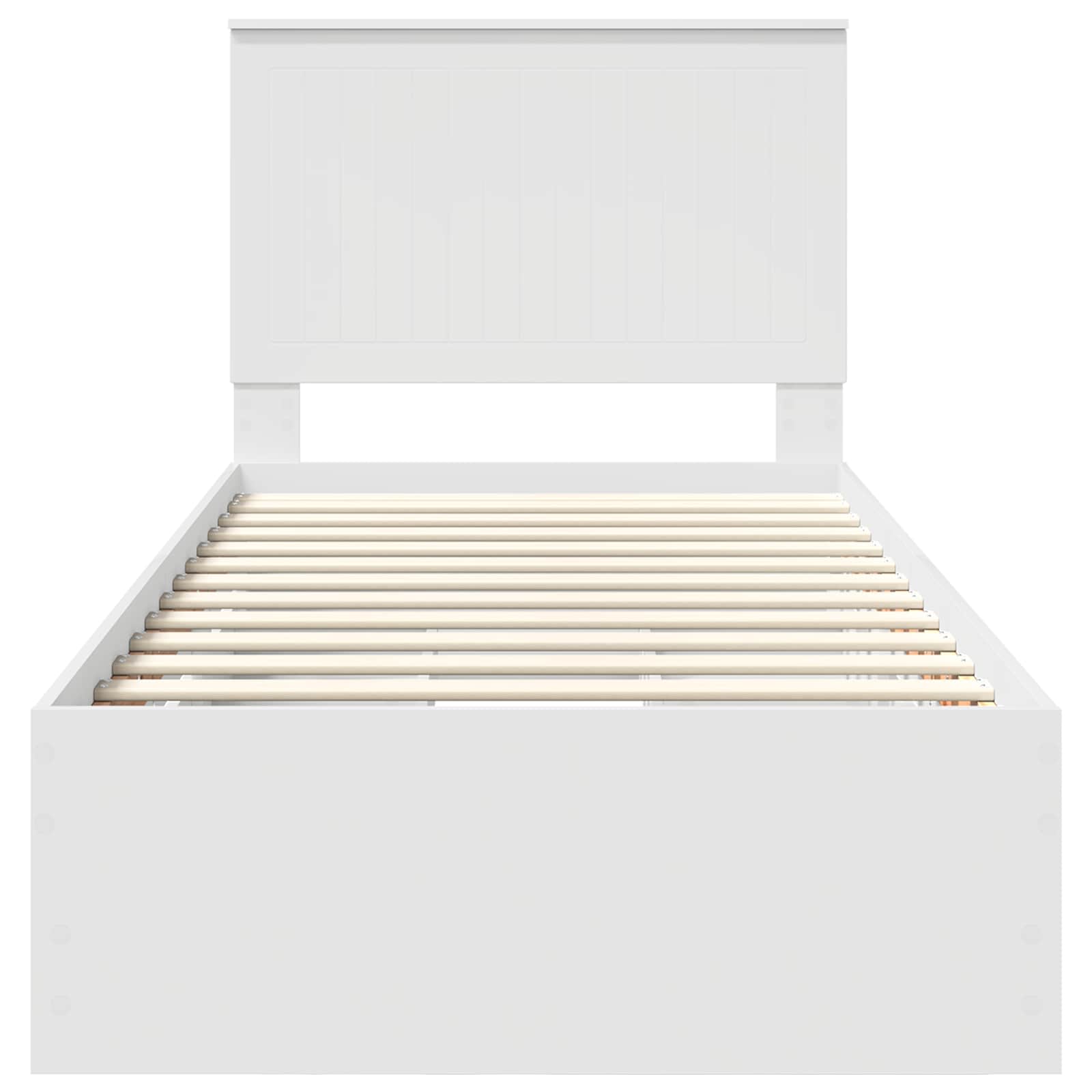 Bedframe Met Lade Met Hoofdeinde 90 X 200 Cm Ingenieurshout 90 x 190 cm Wit