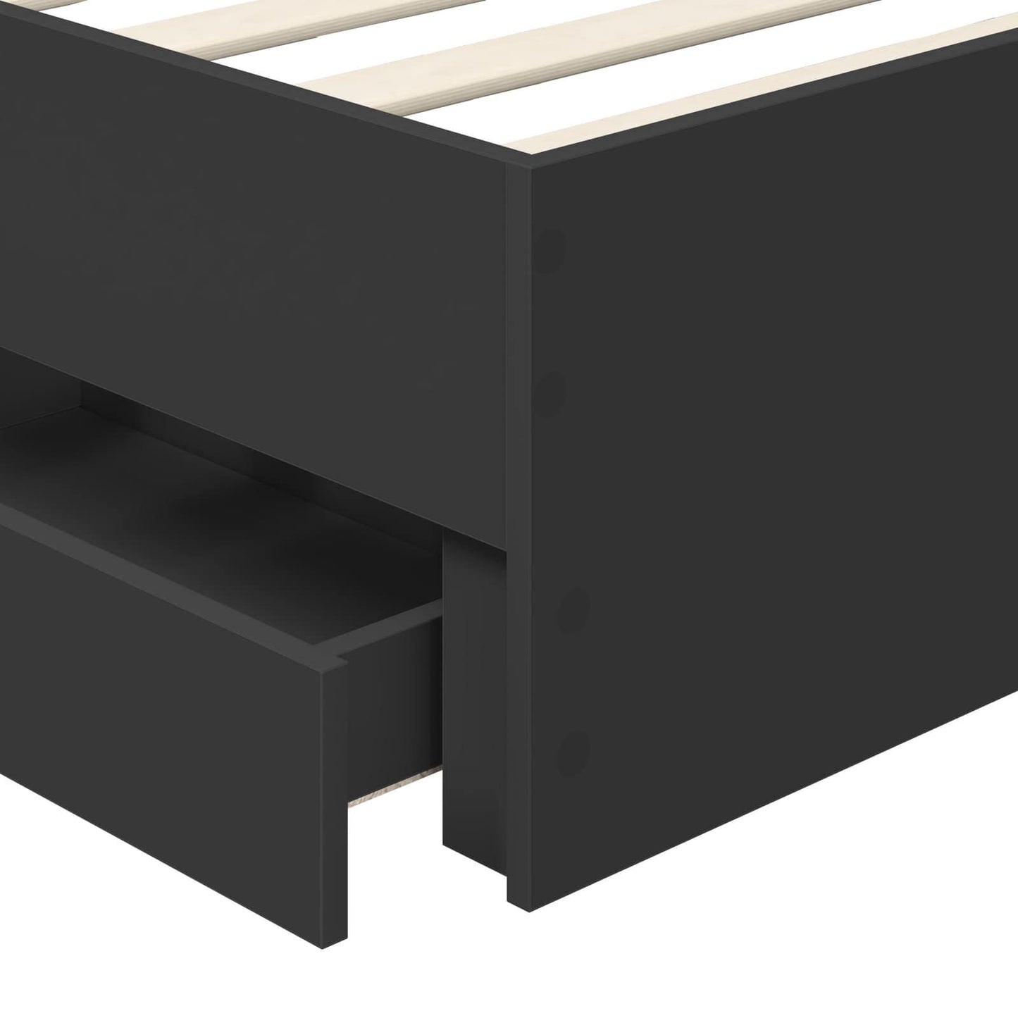 Bedframe Met Lade Met Opslag 90 X 200 Cm Ingenieurshout 90 x 190 cm Zwart