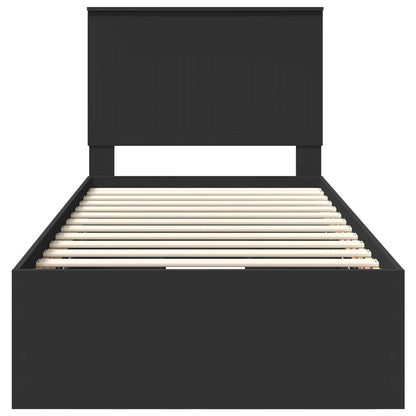 Bedframe Met Lade Met Opslag 90 X 200 Cm Ingenieurshout 90 x 190 cm Zwart