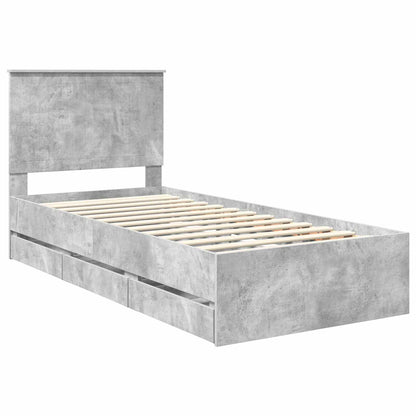 Bedframe Met Lade Beton Grijs 90 X 200 Cm Ingenieurshout 90 x 190 cm Betongrijs