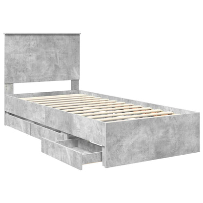 Bedframe Met Lade Beton Grijs 90 X 200 Cm Ingenieurshout 90 x 190 cm Betongrijs