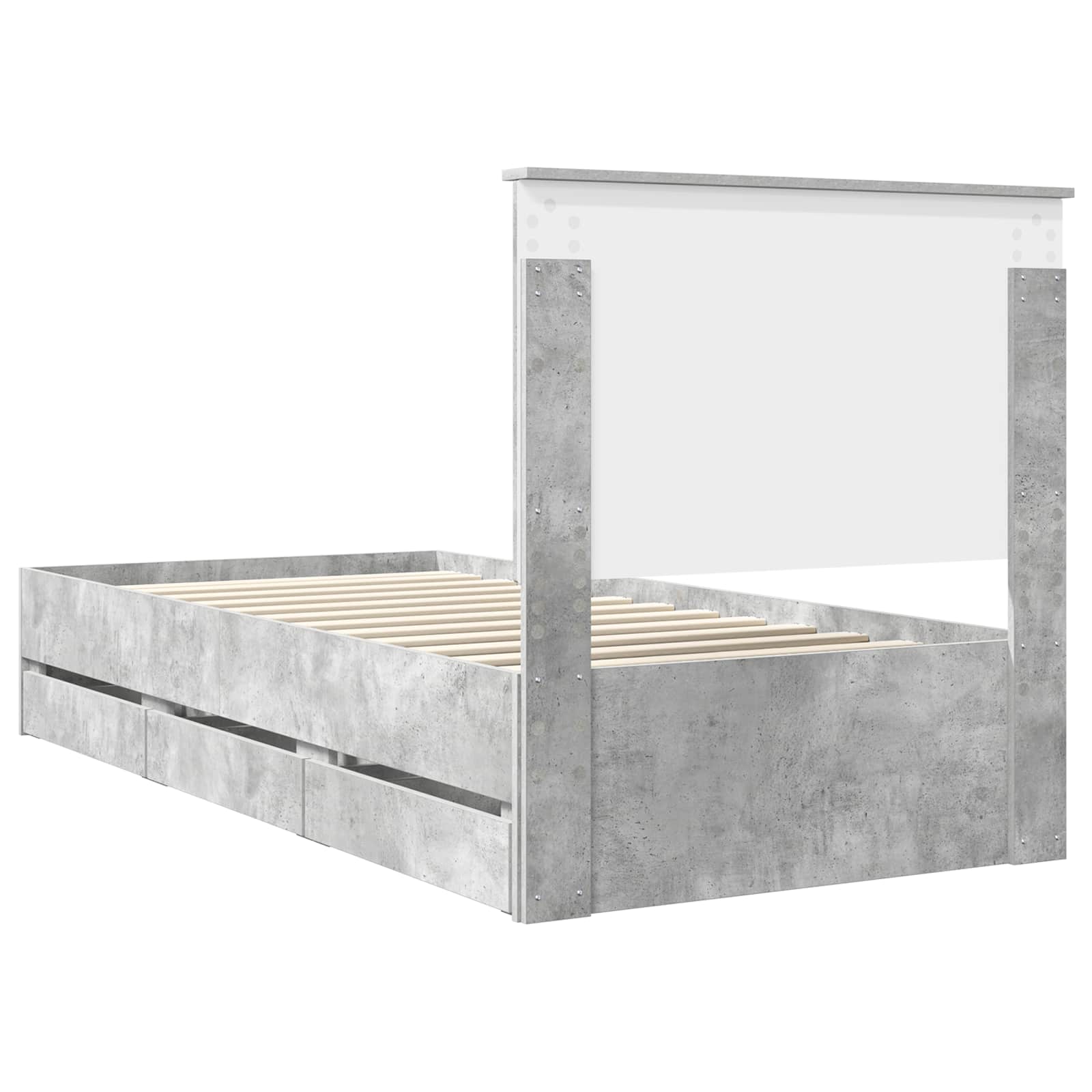 Bedframe Met Lade Beton Grijs 90 X 200 Cm Ingenieurshout 90 x 190 cm Betongrijs