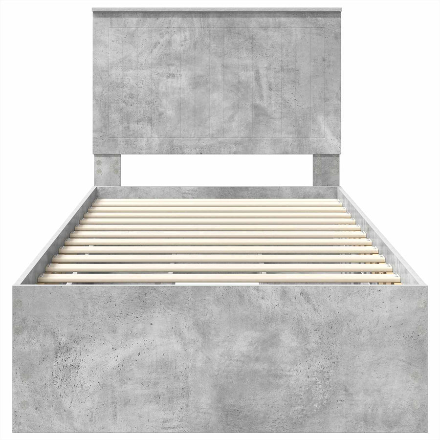 Bedframe Met Lade Beton Grijs 90 X 200 Cm Ingenieurshout 90 x 190 cm Betongrijs