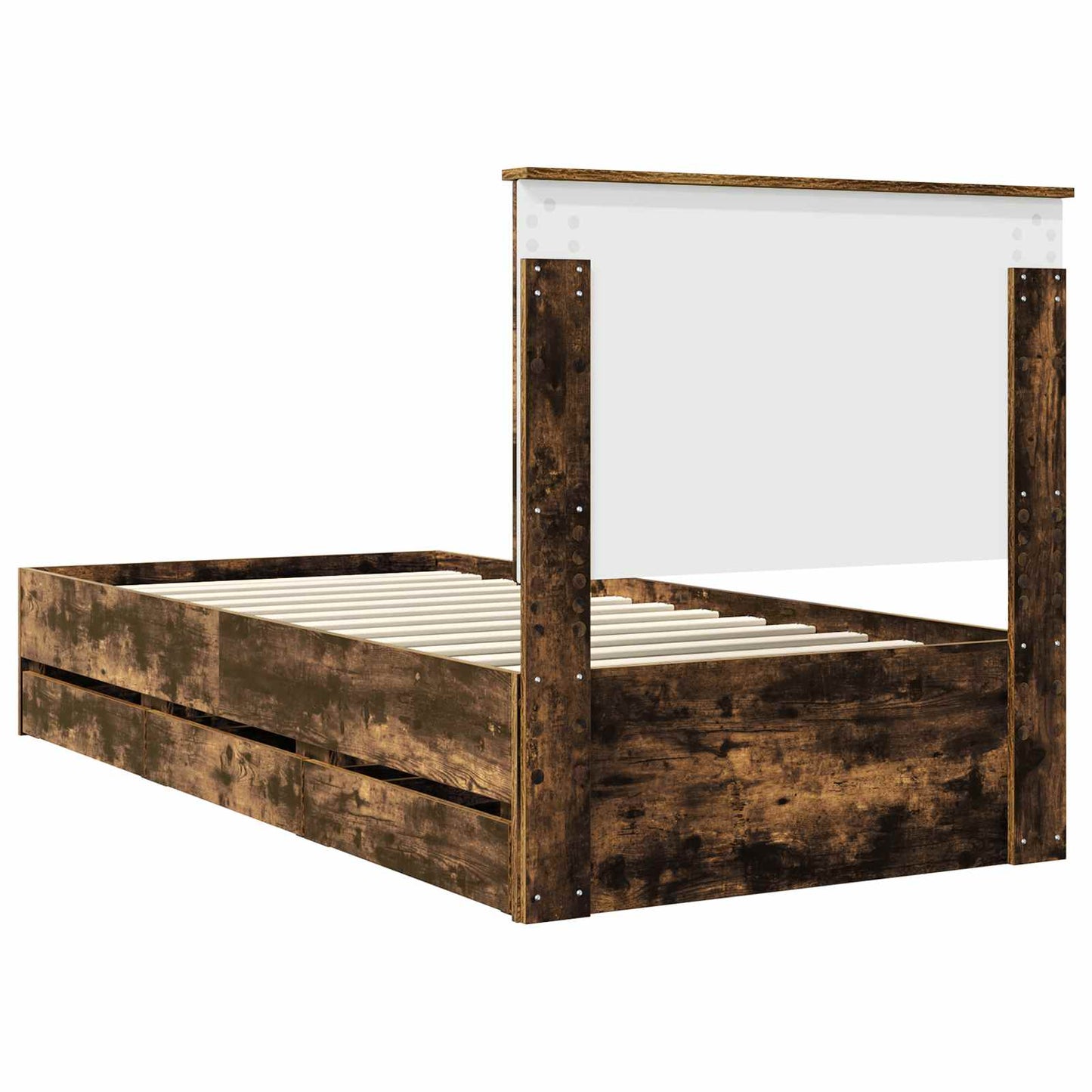 Bedframe Met Lade 90 X 200 Cm Ingenieurshout 90 x 190 cm Gerookt eiken