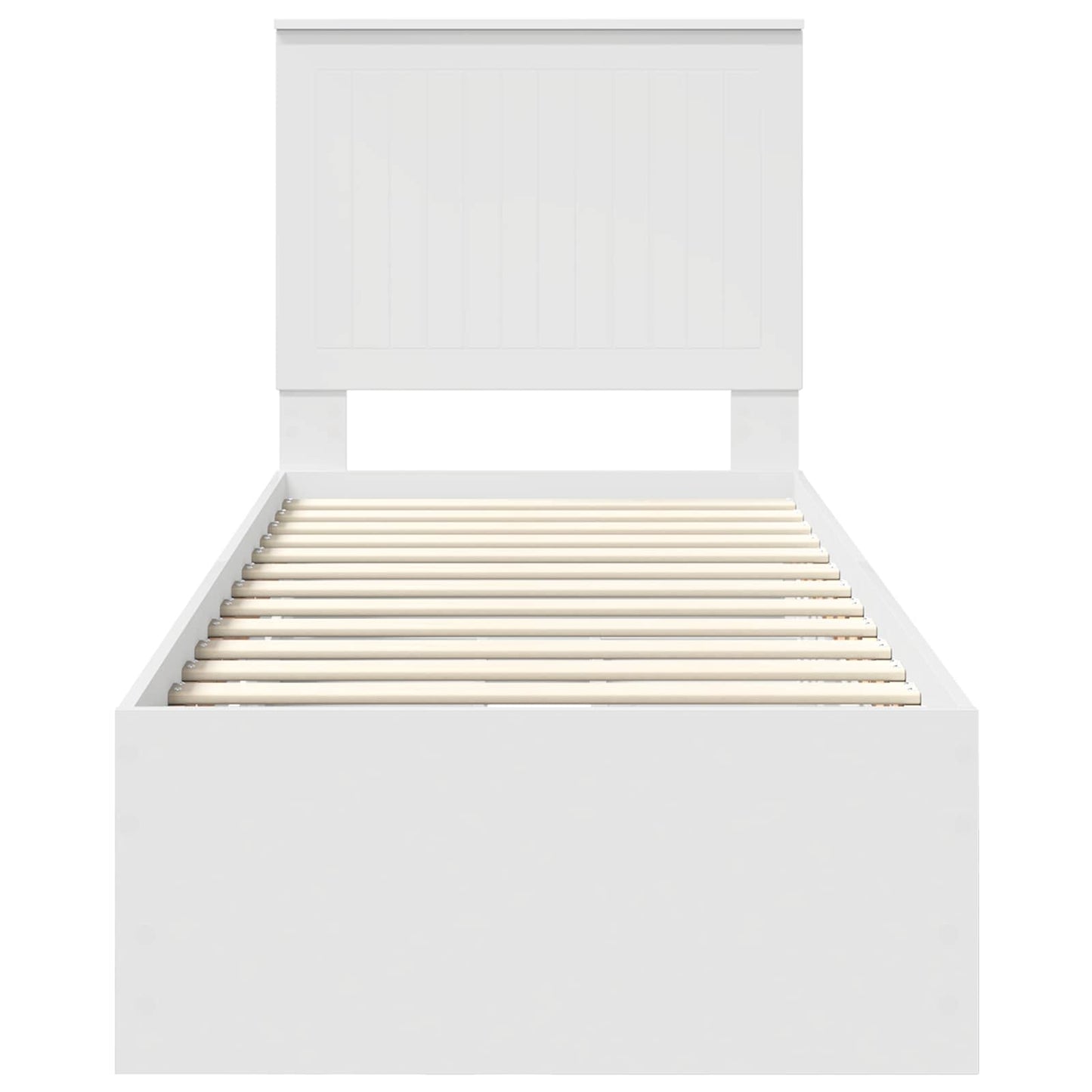 Bedframe Met Lade Met Hoofdeinde Ingenieurshout 75 x 190 cm Wit
