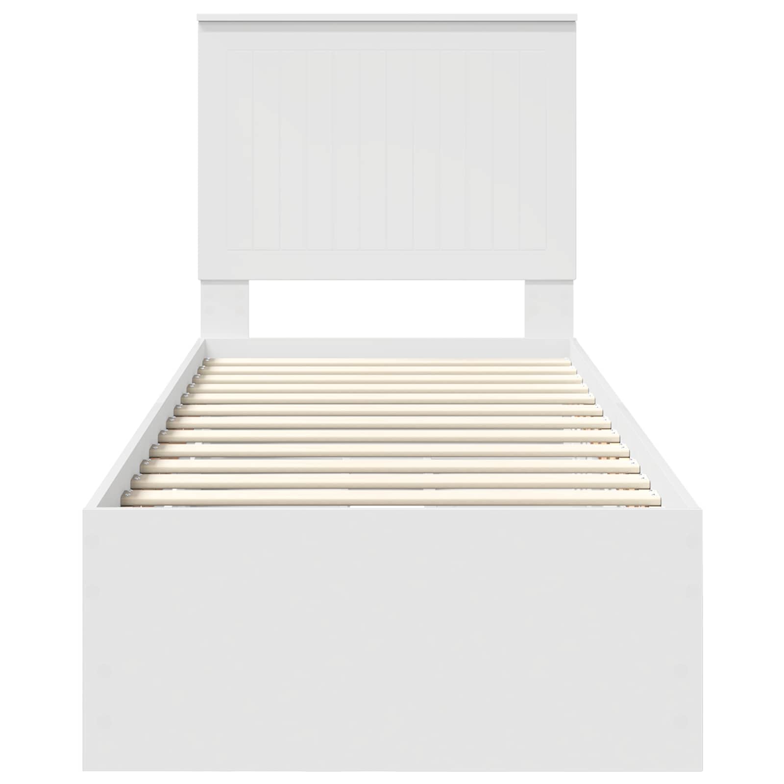 Bedframe Met Lade Met Hoofdeinde Ingenieurshout 75 x 190 cm Wit