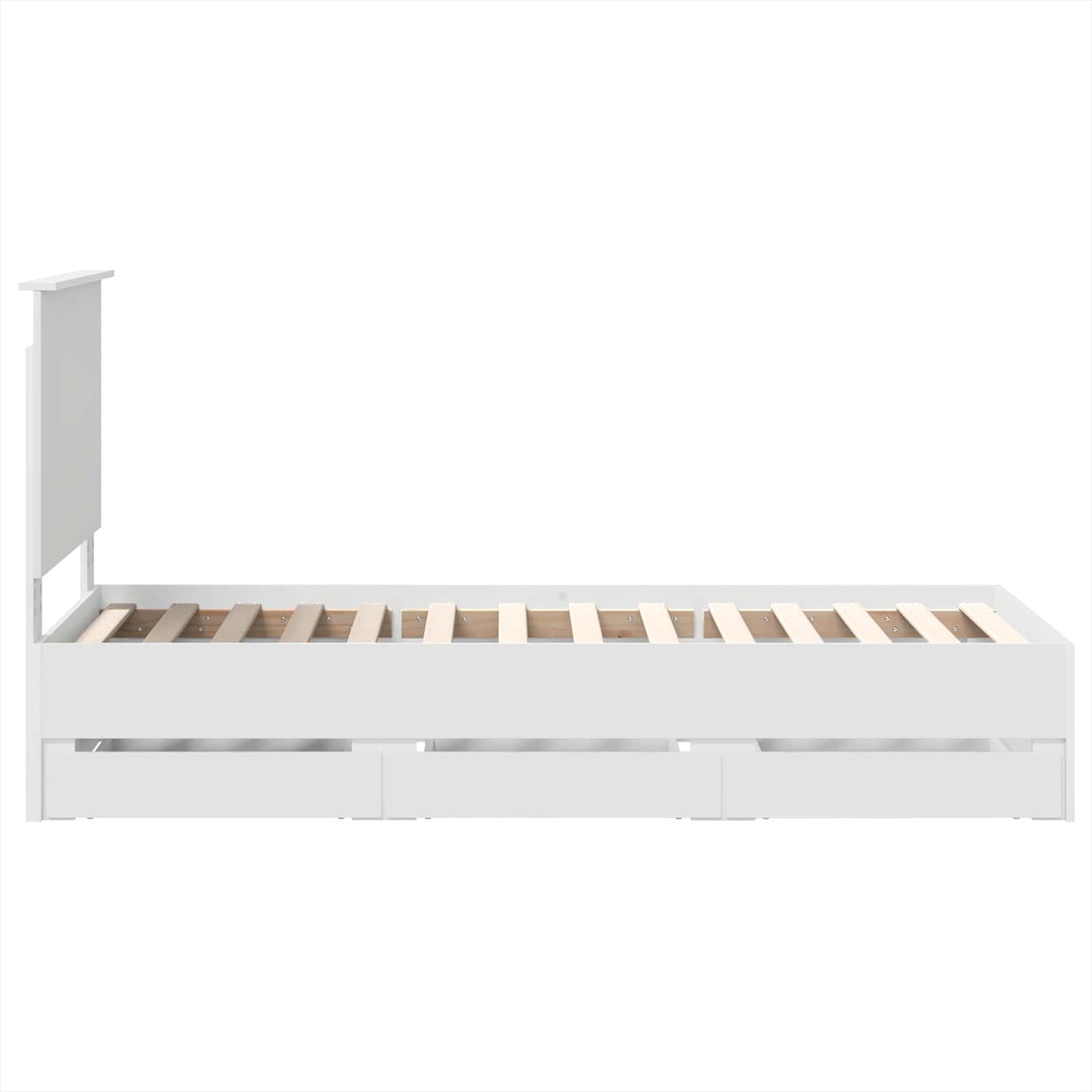 Bedframe Met Lade Met Hoofdeinde Ingenieurshout 75 x 190 cm Wit