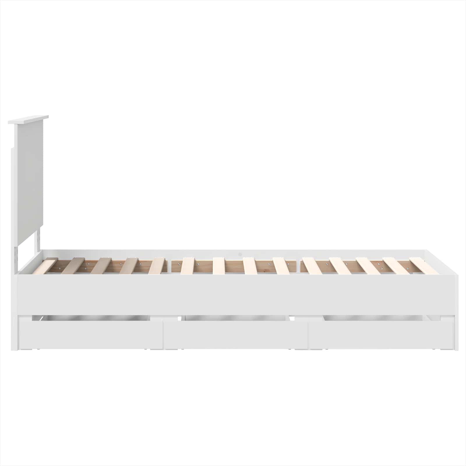 Bedframe Met Lade Met Hoofdeinde Ingenieurshout 75 x 190 cm Wit
