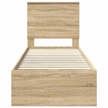 Bedframe Met Lade Ingenieurshout 75 x 190 cm Sonoma eiken