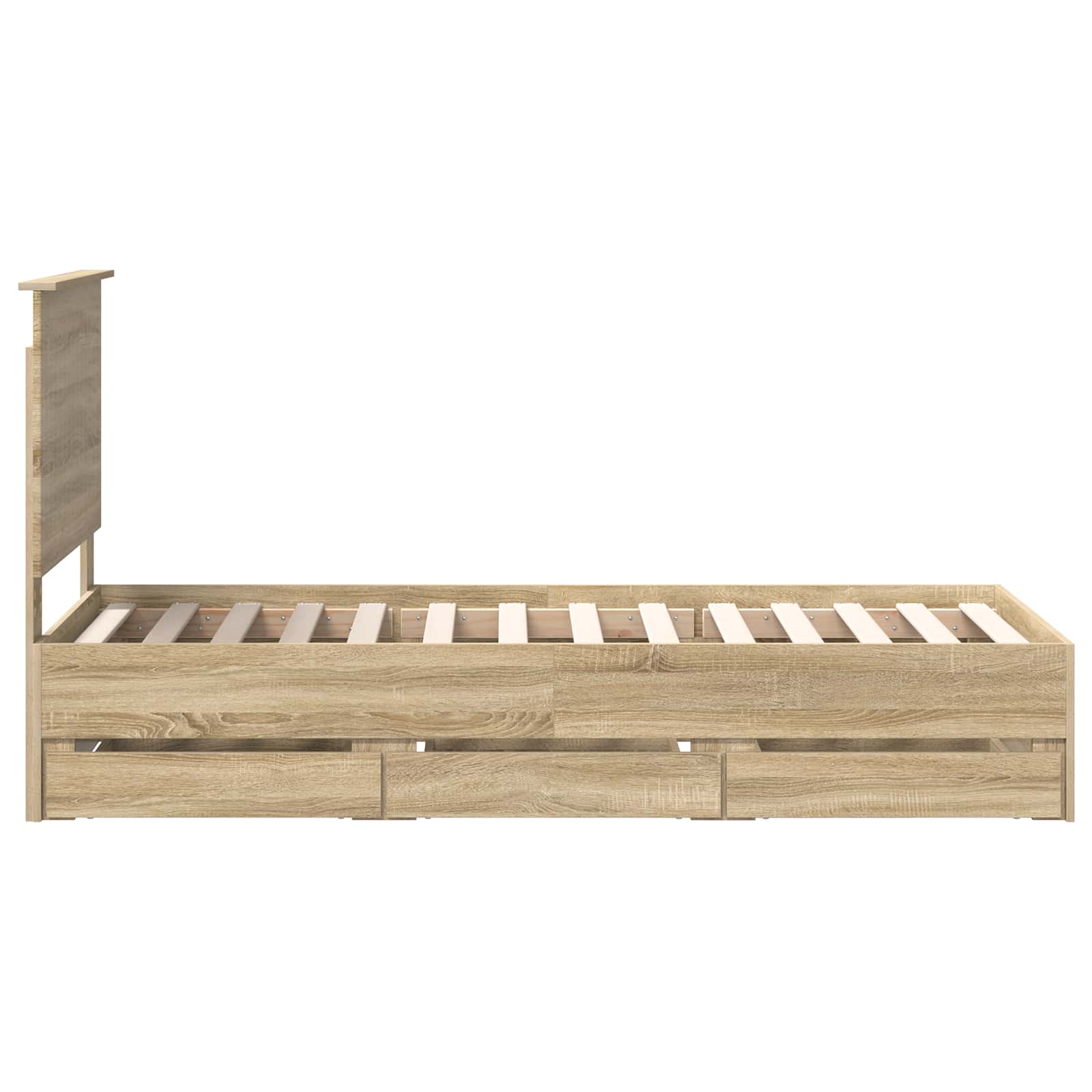 Bedframe Met Lade Ingenieurshout 75 x 190 cm Sonoma eiken