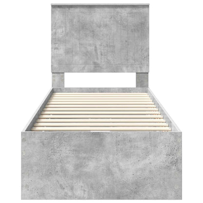 Bedframe Met Lade Beton Grijs Ingenieurshout 75 x 190 cm Betongrijs