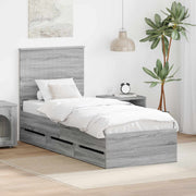 Bedframe met lade 75x190 cm grijs