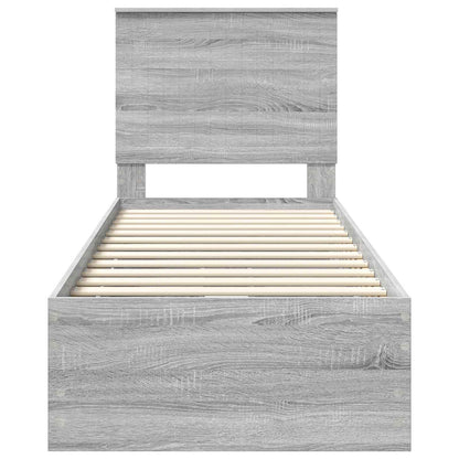 Bedframe Met Lade Ingenieurshout 75 x 190 cm Grijs sonoma