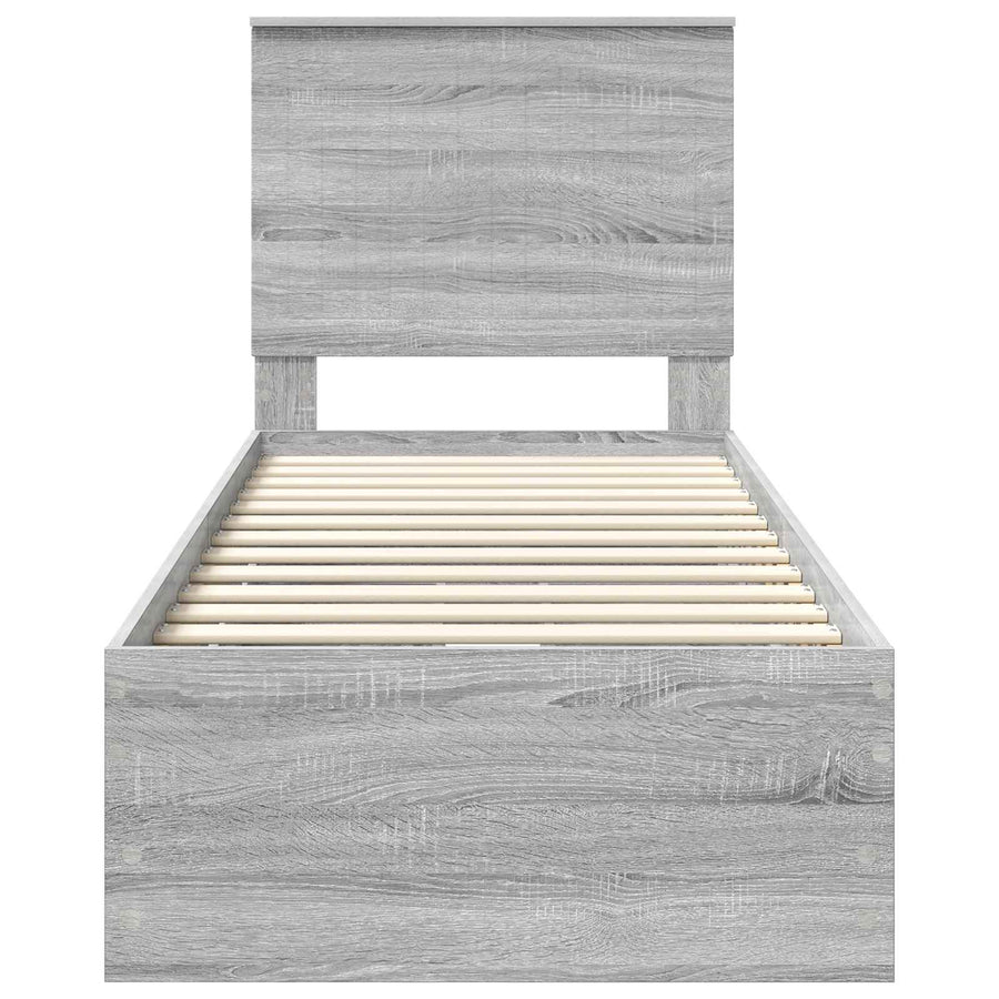 Bedframe Met Lade Ingenieurshout 75 x 190 cm Grijs sonoma