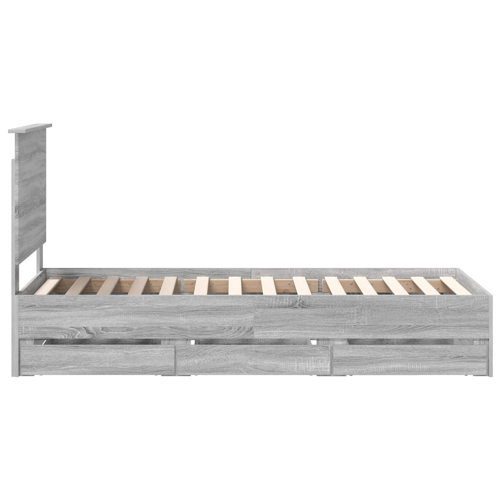 Bedframe Met Lade Ingenieurshout 75 x 190 cm Grijs sonoma