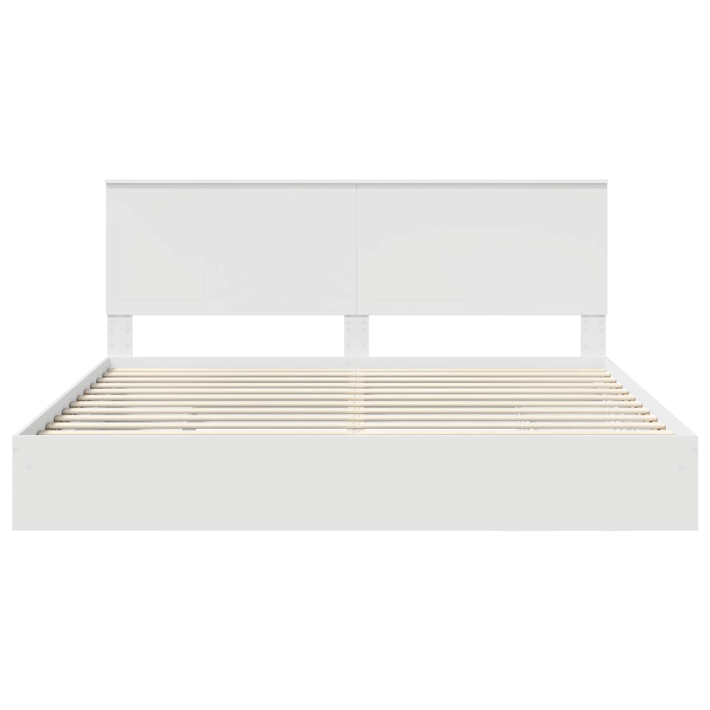 Opslag bed met hoofdeinde Wit 200 x 200 cm Bewerkt hout