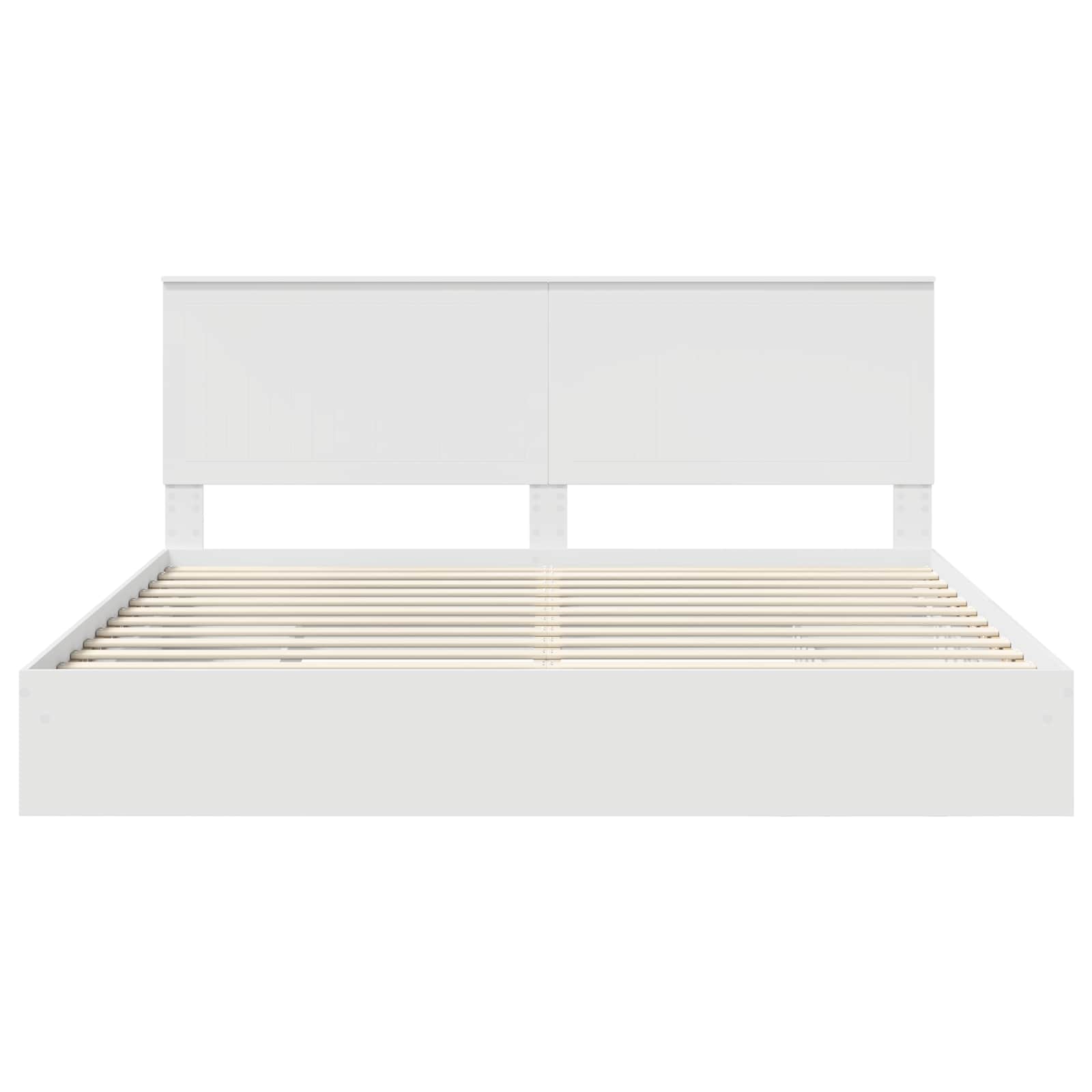 Opslag bed met hoofdeinde Wit 200 x 200 cm Bewerkt hout
