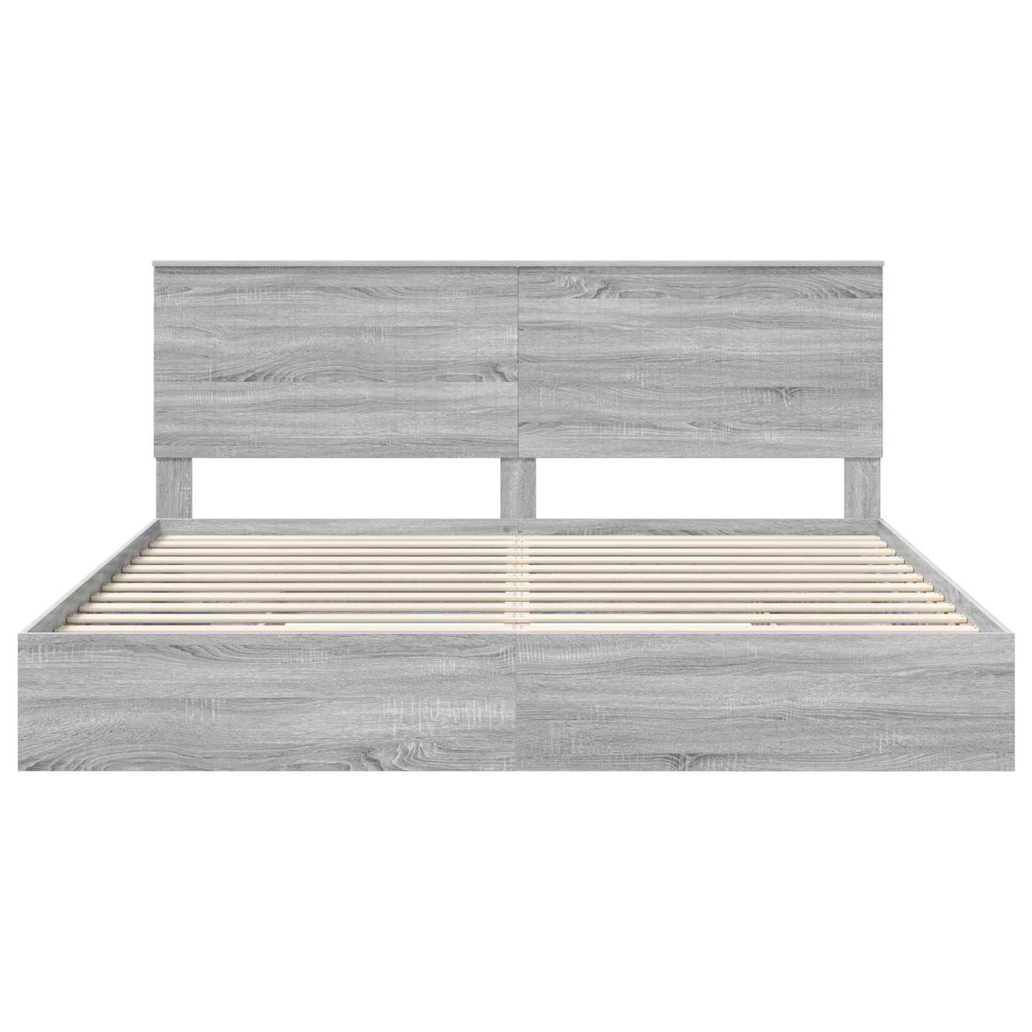 Opslag bed met lade Grijs Sonoma 200 x 200 cm Bewerkt hout