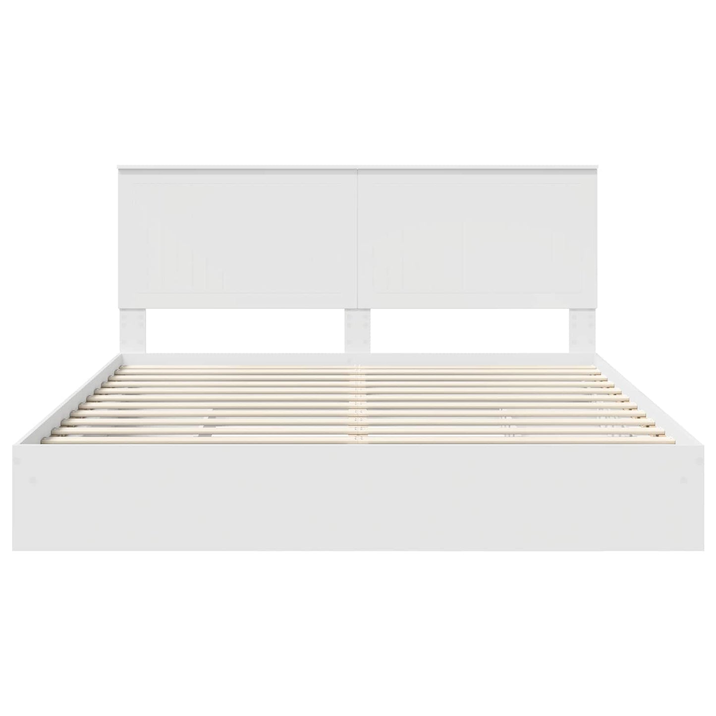 Opslag bed met hoofdeinde Wit 180 x 200 cm Bewerkt hout