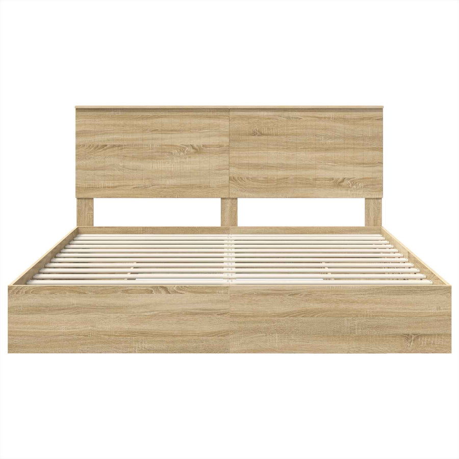 Opslag bed met lade Sonoma Eiken 180 x 200 cm Bewerkt hout