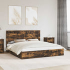 Storage bed with drawer Smoked oak 180 x 200 cm Engineered wood