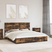 Bed met lade gerookt eiken 180x200 cm