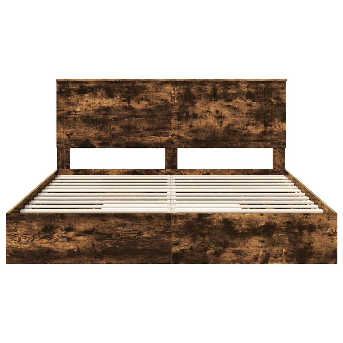 Opslag bed met lade Gerookt eiken 180 x 200 cm Bewerkt hout