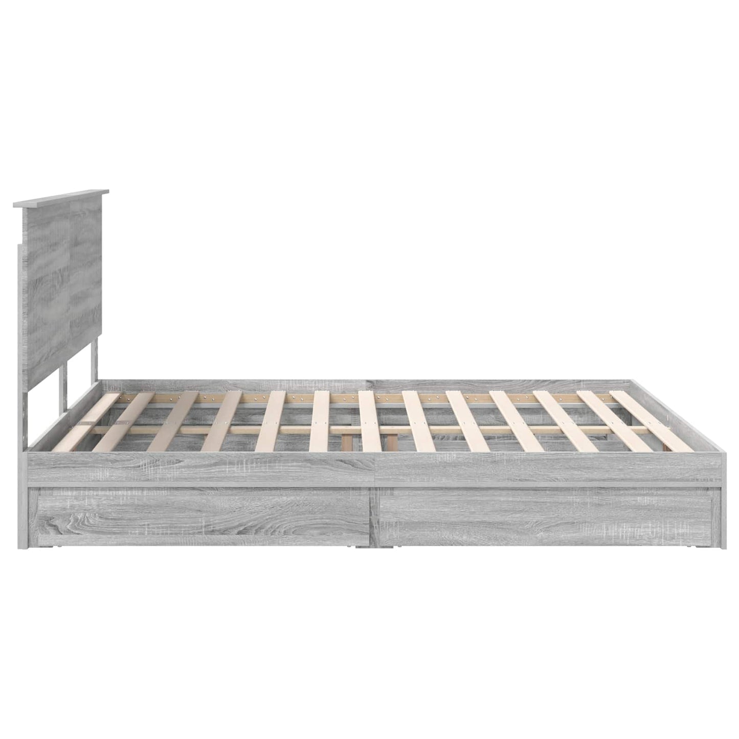 Opslag bed met lade Grijs Sonoma 180 x 200 cm Bewerkt hout
