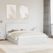 Opslag bed met hoofdeinde Wit 160 x 200 cm Bewerkt hout