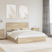 Opslagbed 160x200 cm Sonoma eiken bewerkt hout