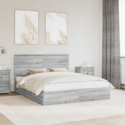 Opslagbed 160x200 cm grijs bewerkt hout
