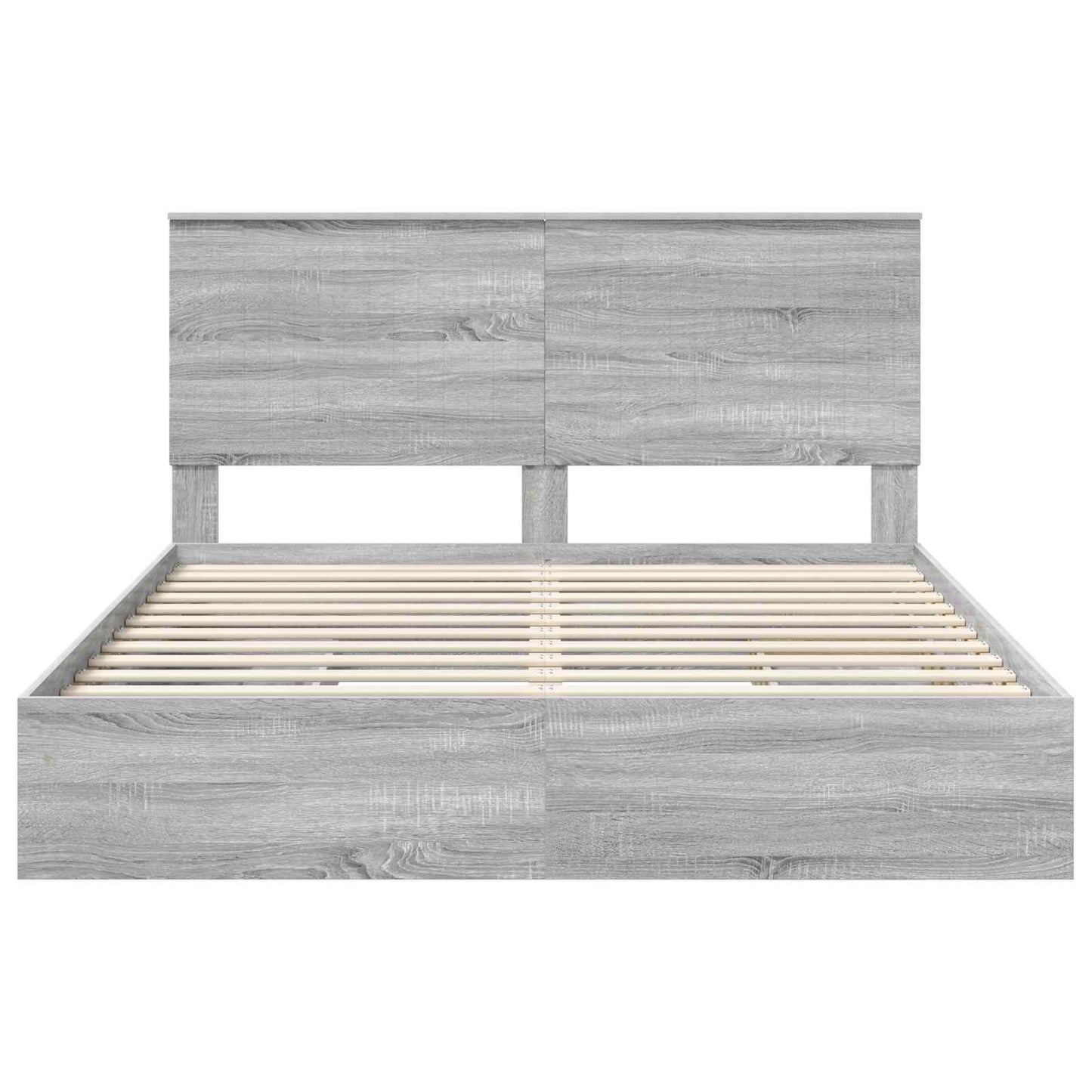 Opslag bed met lade Grijs Sonoma 160 x 200 cm Bewerkt hout