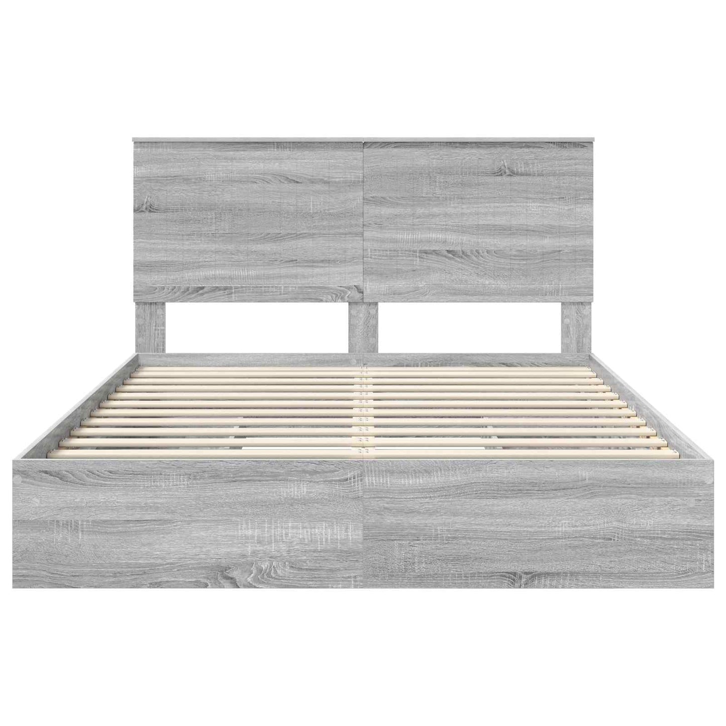 Opslag bed met lade Grijs Sonoma 150 x 200 cm Bewerkt hout