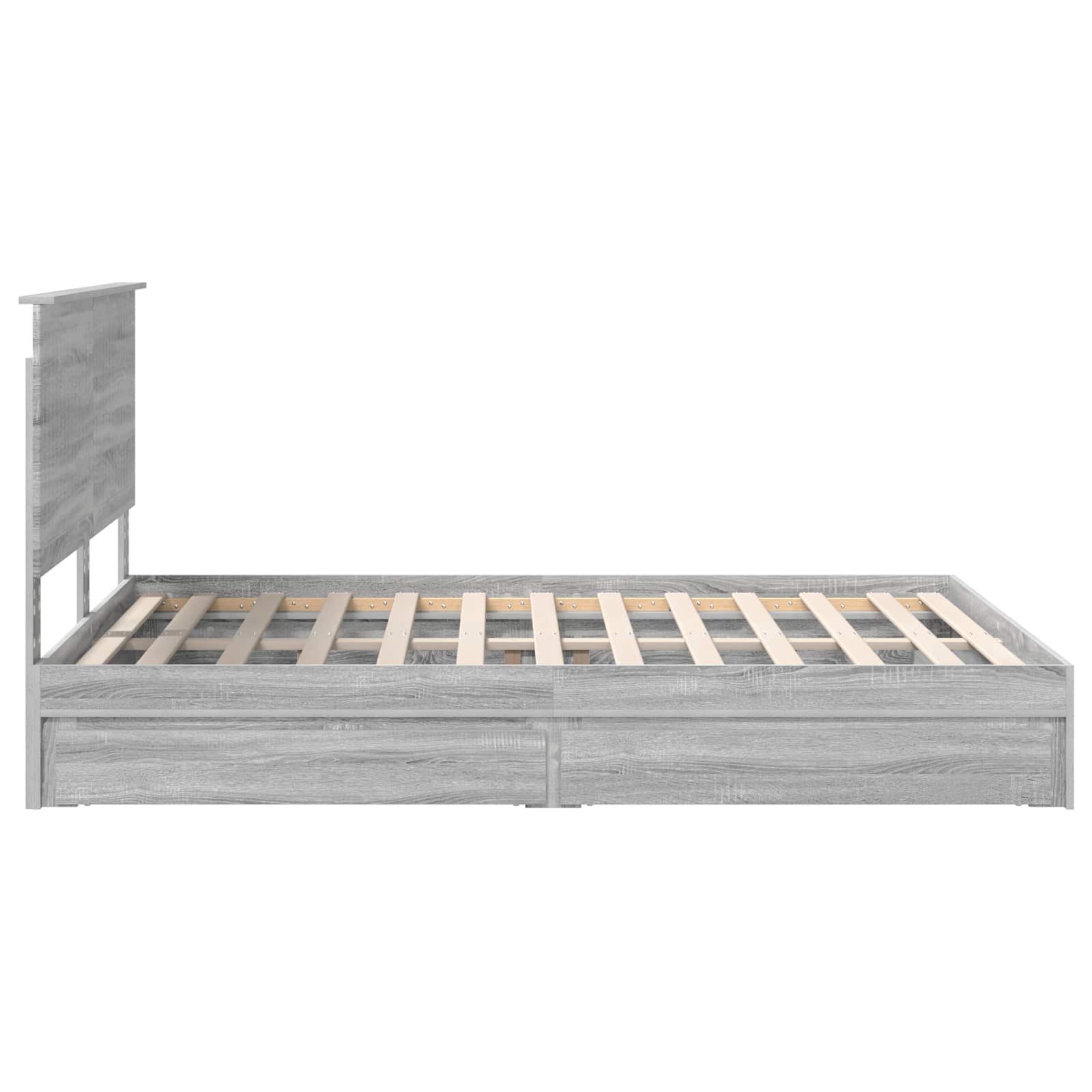 Opslag bed met lade Grijs Sonoma 150 x 200 cm Bewerkt hout
