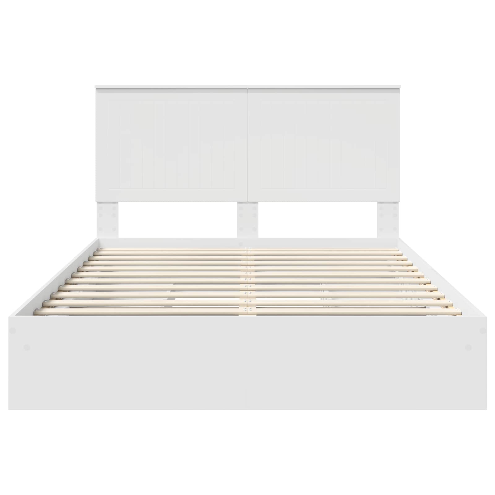 Opslag bed met hoofdeinde Wit 140 x 200 cm Bewerkt hout