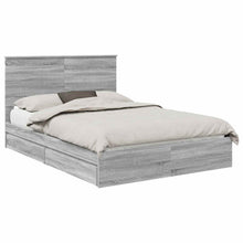 Opslag bed met lade Grijs Sonoma 140 x 200 cm Bewerkt hout