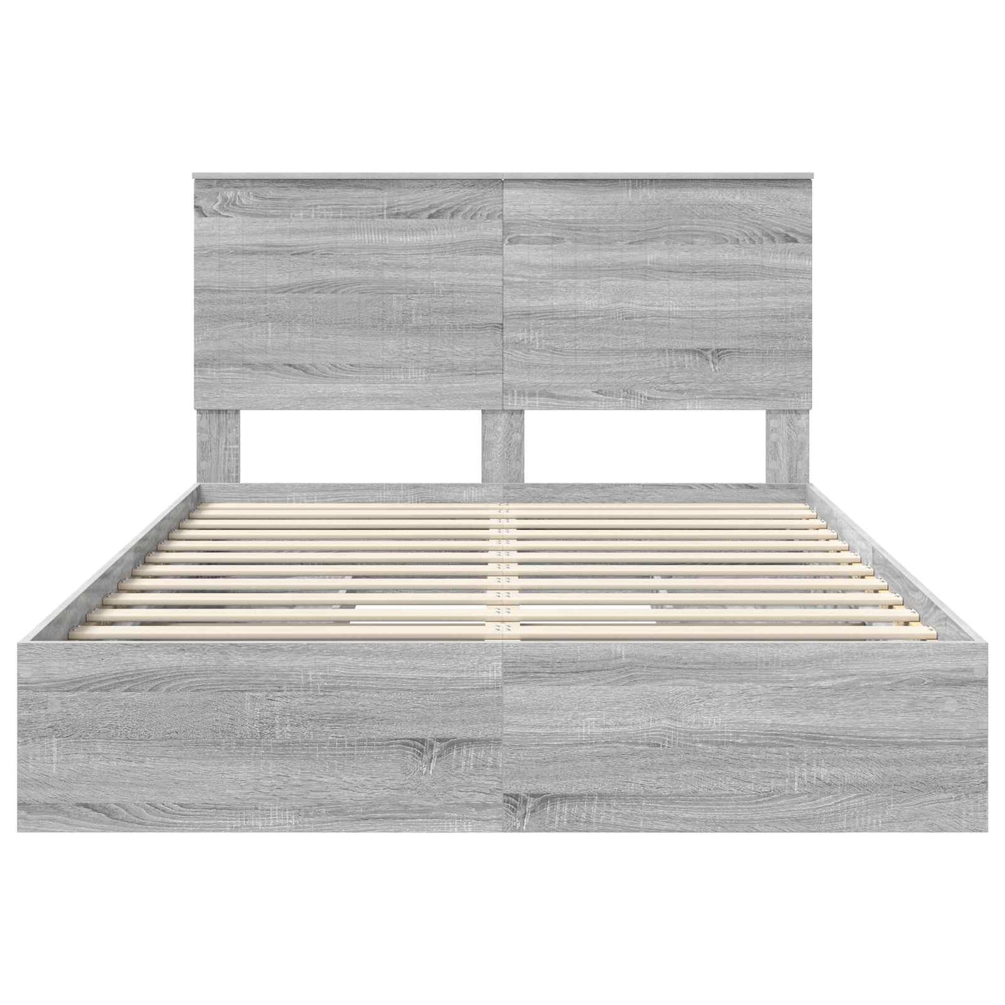 Opslag bed met lade Grijs Sonoma 140 x 200 cm Bewerkt hout