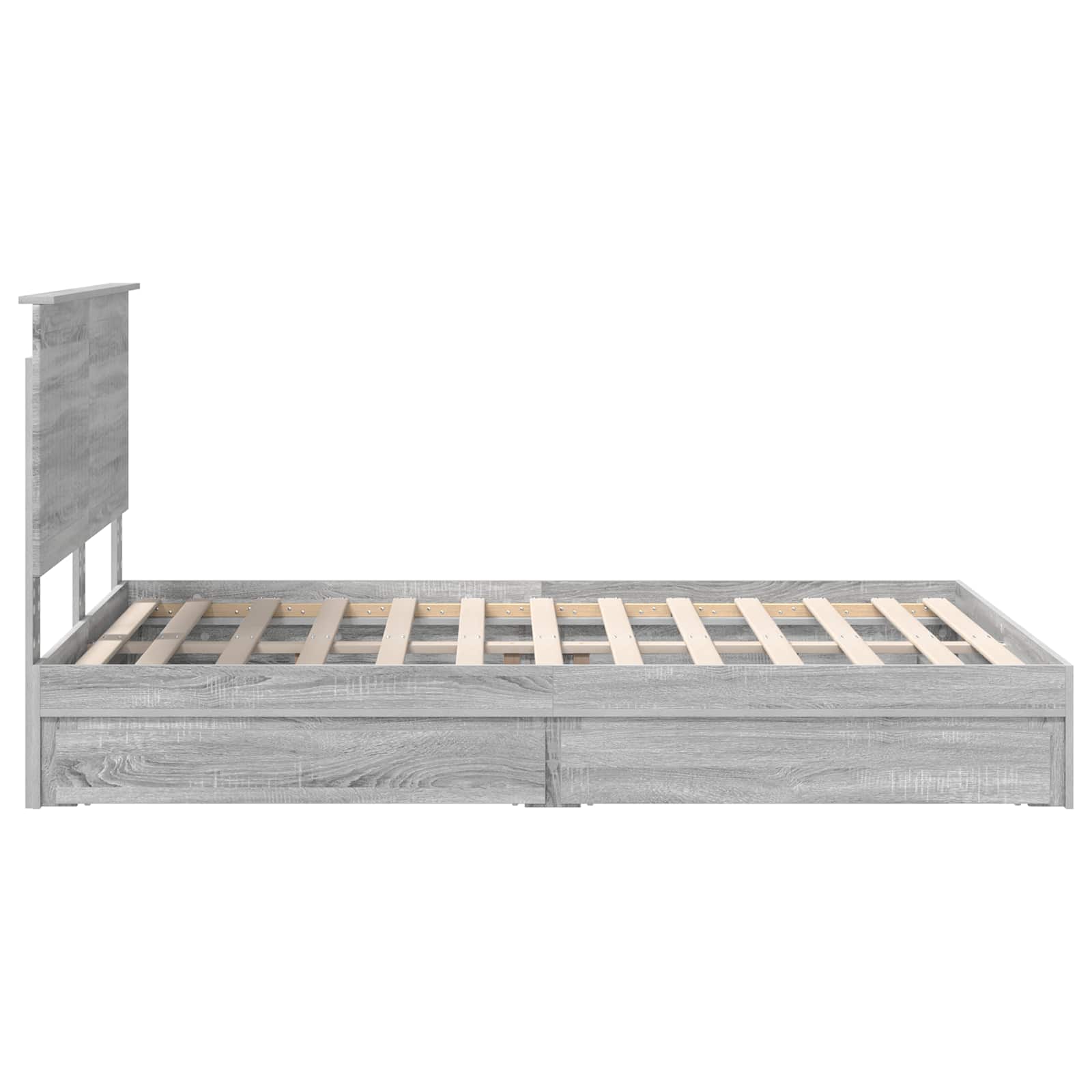 Opslag bed met lade Grijs Sonoma 140 x 200 cm Bewerkt hout