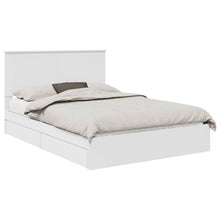 Opslag bed met hoofdeinde Wit 140 x 190 cm Bewerkt hout