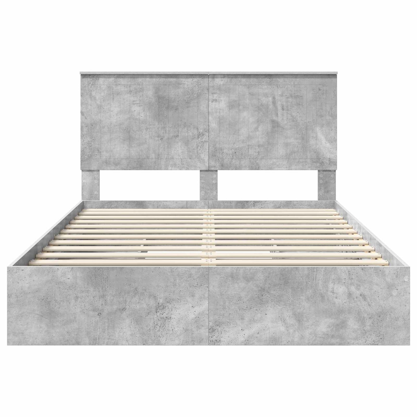 Opslag bed met hoofdeinde Beton Grijs 135 x 190 cm Bewerkt hout