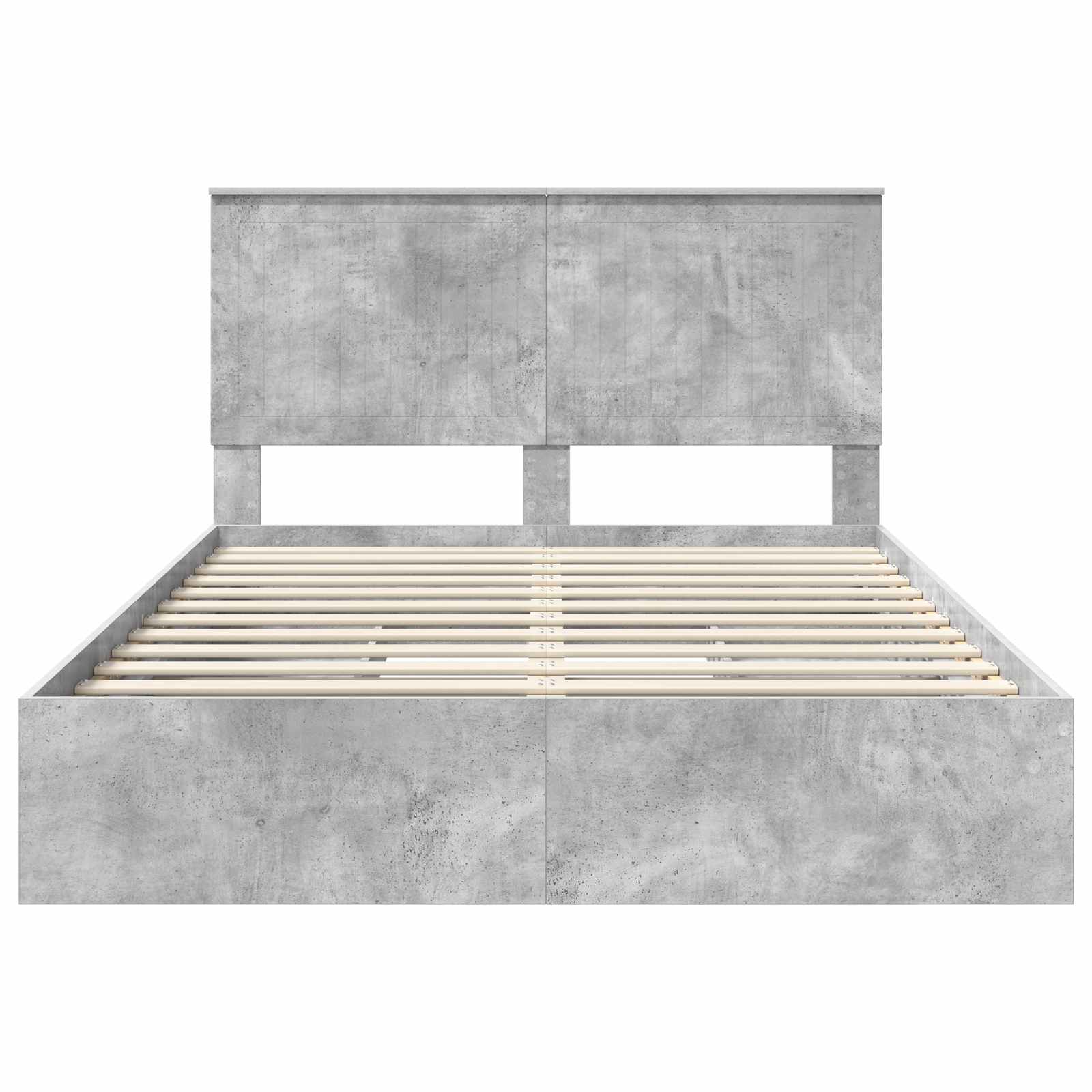 Opslag bed met hoofdeinde Beton Grijs 135 x 190 cm Bewerkt hout