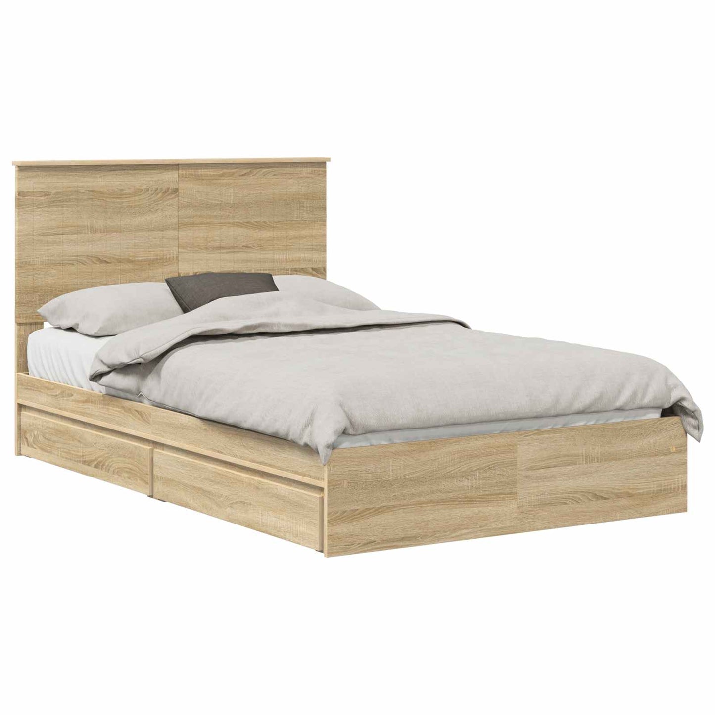 Opslag bed met lade Sonoma Eiken 120 x 200 cm Bewerkt hout