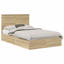 Opslag bed met lade Sonoma Eiken 120 x 200 cm Bewerkt hout