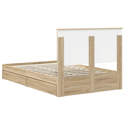 Opslag bed met lade Sonoma Eiken 120 x 200 cm Bewerkt hout