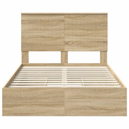 Opslag bed met lade Sonoma Eiken 120 x 200 cm Bewerkt hout