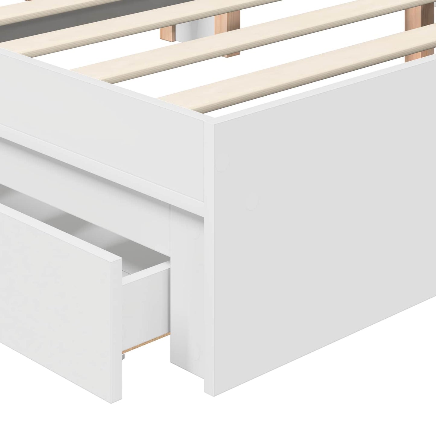Opslag bed met hoofdeinde Wit 120 x 190 cm Bewerkt hout