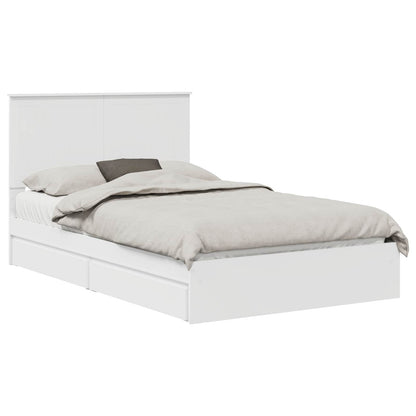 Opslag bed met hoofdeinde Wit 120 x 190 cm Bewerkt hout