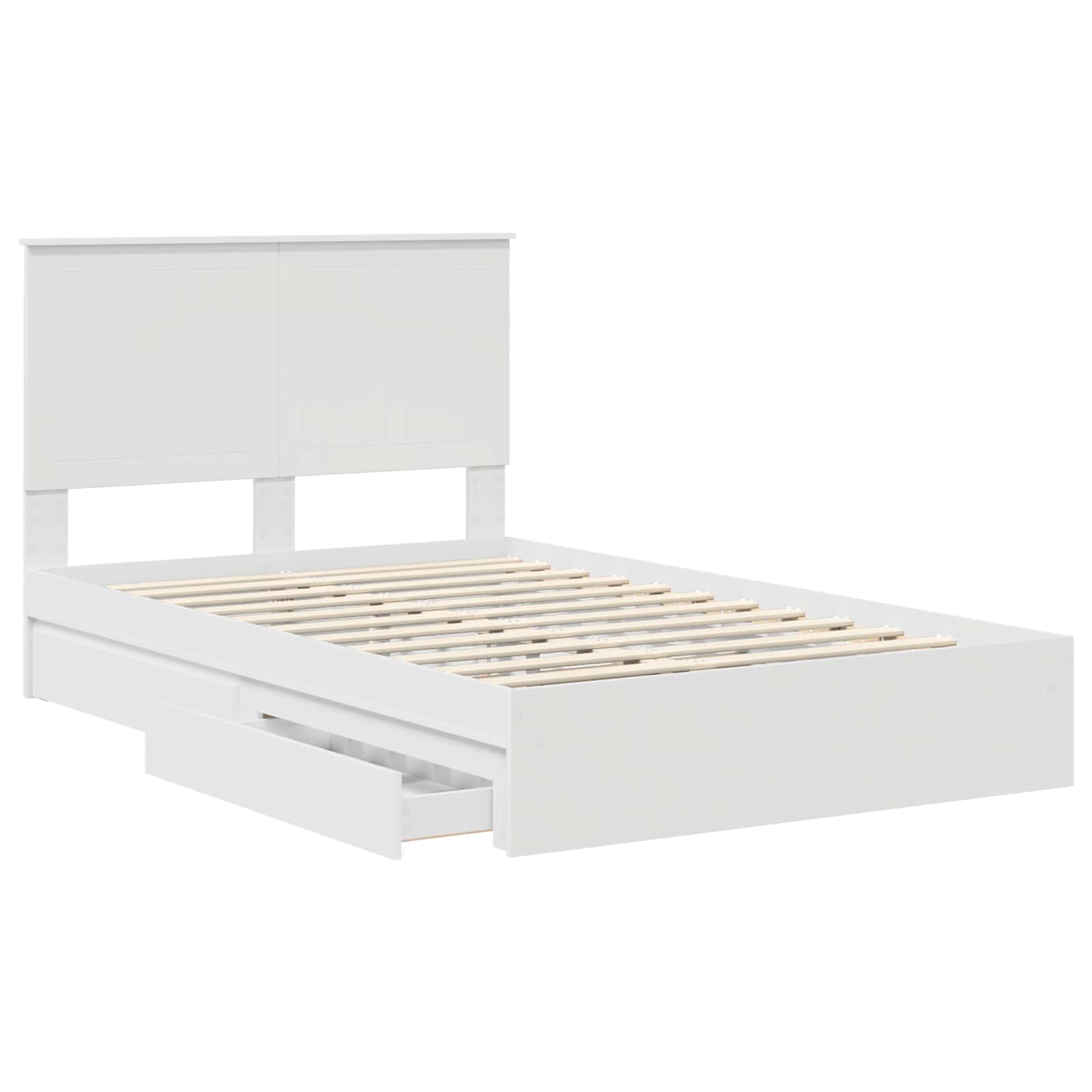 Opslag bed met hoofdeinde Wit 120 x 190 cm Bewerkt hout